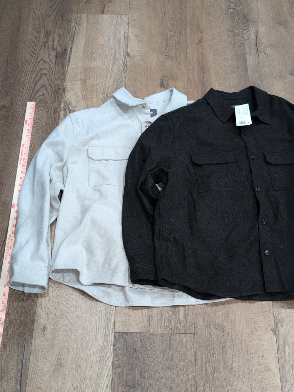 H&M Men's Lightweight Shirt Jackets in Black and Light Beige